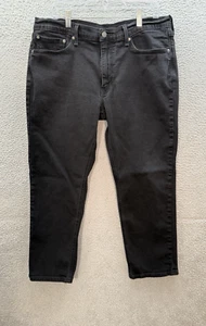 Levis 541 Jeans Mens 36x27 Black Denim Athletic Taper Stretch Workwear HEMMED - Picture 1 of 11