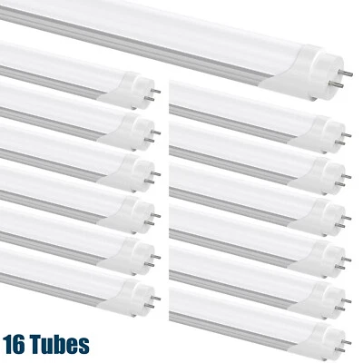 Paquete de 16 bombillas de tubo LED T8 22W 28W 4 pies G13 luces LED esmeriladas para garaje tienda Foto 1 de 4