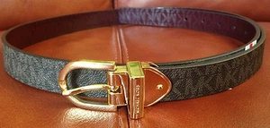 MICHAEL Michael Kors signature Brown Plum belt L MSRP $45 - Picture 1 of 4