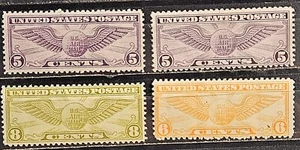 US Stamp Sc C12, C16-7 & C19, wing & Globe, MH F/VF CV$20.00 (504U512) - Picture 1 of 1