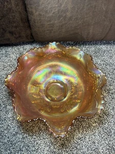 Ciotola Arruffata Floreale Vetro Carnevale Taglio Imperiale Calendula Iridescente - Foto 1 di 4