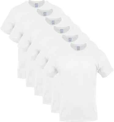 Gildan Men's Crew Neck T-Shirts, 5 Pack & 6 Pack, White Tees, 100% Cotton - Image 1 of 4