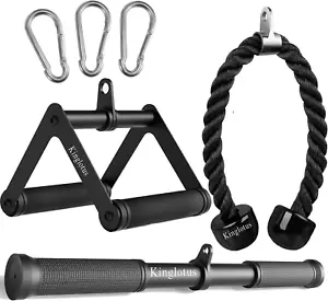 Cable Machine Attachment Straight Bar Tricep Rope Double D Handle for Home Gym W - Picture 1 of 12