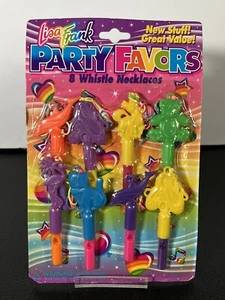 Vintage Rare HTF NIP Lisa Frank Party Favors 8 Whistle Necklaces - Picture 1 of 2