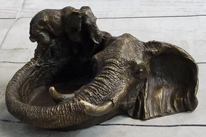 Art Deco Brass Bronze Copper Ashtray With Animal Home Deco - Picture 1 of 10