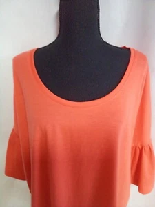 Jennifer Lauren plus womans orange tee with 3/4 bell sleeves size 2X - Picture 1 of 8