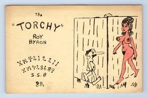 Torchy Byron Erwachsene Thema Comic QSL Amateurfunk Karte Vintage Scarborough Ontario - Bild 1 von 2