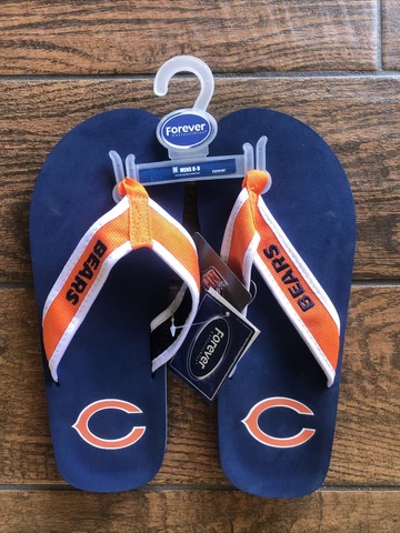 Chicago Bears NFL  Big Logo Flip Flops Sandals Slippers Medium Size 8-9 Cover