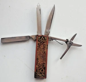 USSR Vintage manicure multitool knife, razor, scissors, file tr456 - Picture 1 of 5