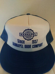 Snapback Trucker Hat Hannapel Door Company Blue.  - Picture 1 of 3