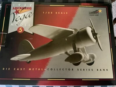NEW 1932 Lockheed Vega Model 5 Die cast 1:32 Airplane Pepsi Bank - Image 1 of 4