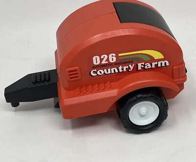Automatic Machines Country Farm Hay Baler Trailer 5" Vehicle Toy Plastic Red - Image 1 of 4