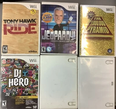 Lot of 6 Assorted Wii Games Jeopardy DJ Hero Donkey Kong Country Returns (TBA) - Image 1 of 4
