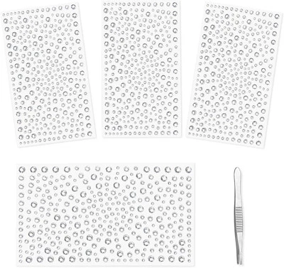 Vicloon Glitzersteine Selbstklebend 4 Blatt Aufkleber 1300 Stück Transparent - Bild 1 von 4