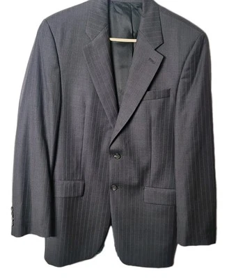 Jaqueta Blazer Masculina Lauren Ralph Lauren Preta Cinza Listra 100% Lã Business - Imagem 1 de 4