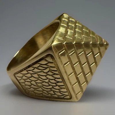 Anillo piramidal vintage de oro amarillo de 9 quilates 375 talla Z con sello 375 12,6 g PESADO para caballeros Foto 1 de 4