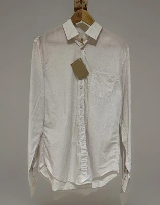 €225 NWT Band of Outsiders Chambray White Polka Dot Trapped Pocket Shirt 16" - Image 1 of 4