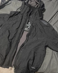 Superdry Original Windcheater Japan Jacket Men’s Large Black Full Zip Lined - Picture 1 of 6