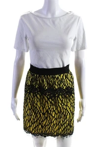 Minifalda amarilla de nailon para mujer Robert Rodriguez etiqueta negra talla 8 - Imagen 1 de 7