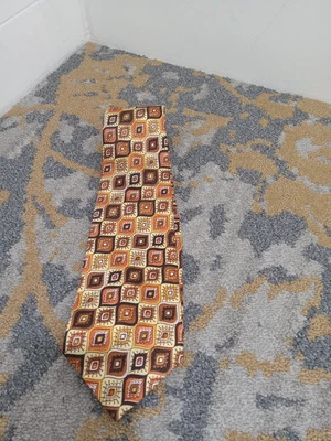 Vintage 70's Tie Yellow/Orange/ Brown Acetate  - Image 1 of 3