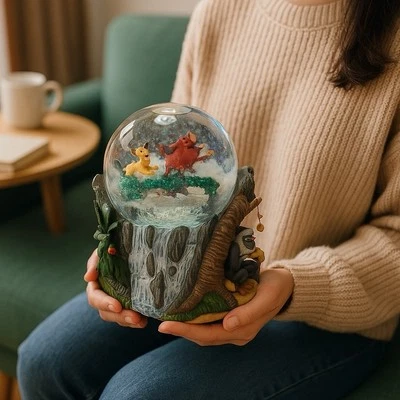 Globo de Neve Rei Leão Simba Timão Pumba Rafiki Hakuna Matata Pride Lands Disney. - Imagem 1 de 4