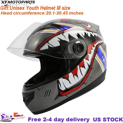 Casco integral juvenil niños calle moto todoterreno motocross cascos DOT M Foto 1 de 4