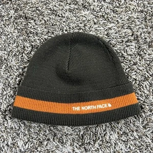 The North Face Beanie Orange Toboggan Hat Cap Gray Youth Junior - Picture 1 of 5