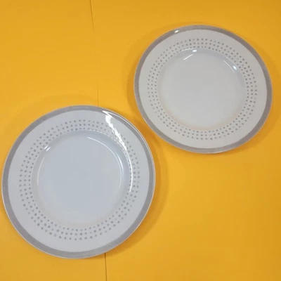 Lenox Kate Spade Charlotte Street Grey East Accent Plates Set of 2 Luncheon Lot - Image 1 of 4