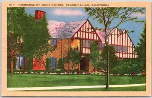 Eddie Cantor Home Beverly Hills California Vintage Postcard Unposted - Picture 1 of 2
