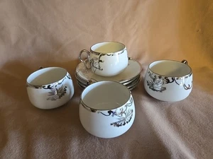 Schumann - Bavaria Platinum Elegance Tassen & Untertassen handbemalt signiert 4er Set - Bild 1 von 6