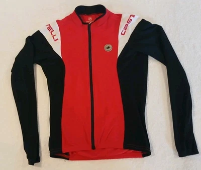 Chaqueta térmica de ciclismo Castelli Passista negra y roja manga larga con cremallera mediana Foto 1 de 4