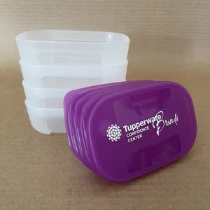 Tupperware Freezer Mates Sheer Mini contenitore da 4 once (set di 4) #4160, guarnizione viola - Foto 1 di 9