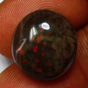 11.94 Ct GIT Certified Oval 100% Natural Multi Colors Dancing Black Fire Opal - Picture 1 of 3
