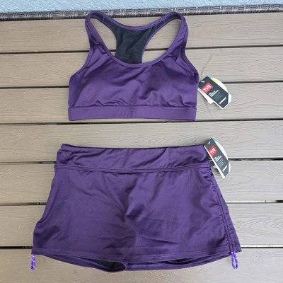 TYR Women's Dark Plum Lynn Racerback Top & Matching Plum Skort Sz 8 NEW  - Image 1 of 4