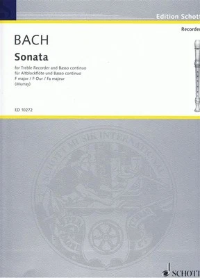 Sonate F Johann Sebastian Bach Book [Softcover] Alto Recorder and Piano Schott M - Image 1 of 3