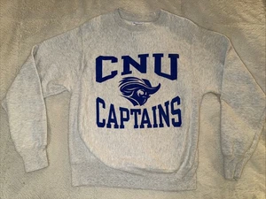 VTG CHAMPION Reverse Weave ~ Christopher Newport CNU Crewneck Sweatshirt SMALL - Picture 1 of 7