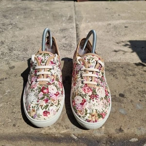Hotter Mabel Floral Canvas LaceUp Shoes UK Size 6.5 Comfort Concept Barely Worn - Picture 1 of 14