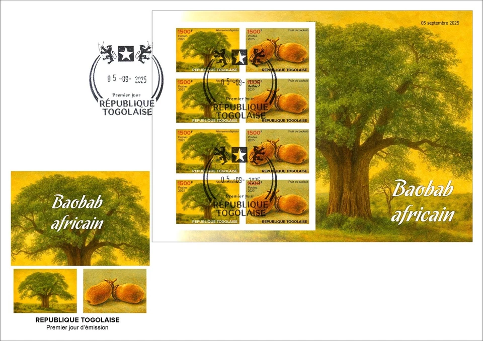 TOGO 2025 MS8V FDC IMPERF - AFRICAN BAOBAB AFRICAIN - TREE TREES ARBRES - Image 1 of 1