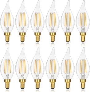 E12 LED Candelabra Bulbs 60 Watt Equivalent, 2700K Soft Warm White Dimmable Chan - Picture 1 of 12