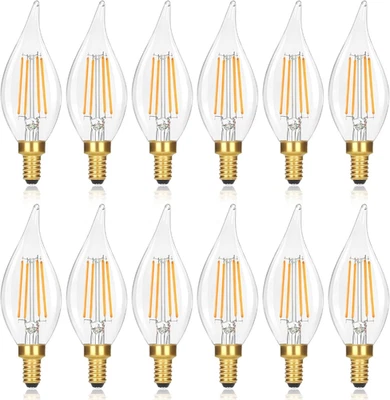 E12 LED Candelabra Bulbs 60 Watt Equivalent, 2700K Soft Warm White Dimmable Chan - Image 1 of 4
