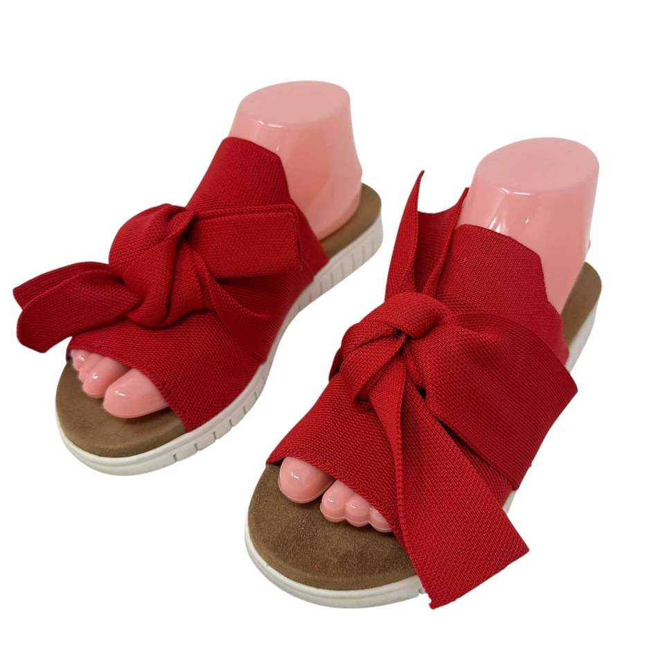 Sandalias Bernie Mev Freesia Talla EU 38 US 7.5-8 Rojo Arco Grande Deslizable Punta abierta Zapatos Foto 1 de 4