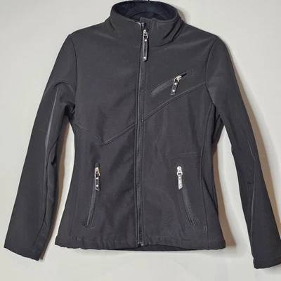 Vertical 9 Women’s Black Zip Up Jacket Small Fleece Lined Y2K Sporty Activewear - Image 1 of 4