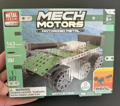 Conjunto de construção de tanque de batalha Metal Tech MECH MOTORS com 163 peças e ferramentas - Imagem 1 de 4