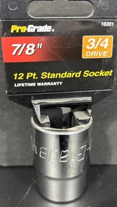 7/8" Pro-Grade Socket, 3/4" Drive, 12-Point, SAE, New, 16201, Free US Ship - Picture 1 of 5