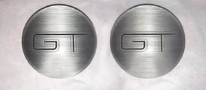 Cup Holder Accent Plates "GT" Style 2pc fits 2015-2020 Ford Mustang GT [Brushed] - Picture 1 of 5