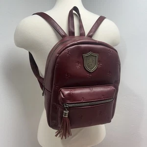 Harry Potter Bioworld Gryffindor Crest Embossed Mini Backpack Maroon Excellent - Picture 1 of 12