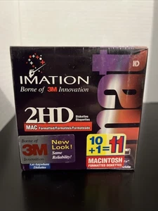 Imation 2HD 3M Floppy Discs 3.5" 1.40 MB Diskettes 10 Pack IBM Formatted SEALED! - Picture 1 of 6