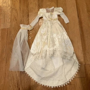 Brautkleid und Schleier für eine 28-29" moderne Künstlerpuppe Hochzeitstag Shay Handarbeit - Bild 1 von 13