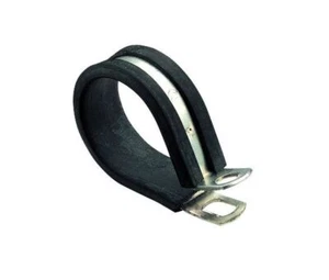 Narva 56485 Pipe Cable Support Clamps 27mm Steel P Clamp UV Rubber Cover x1 - Picture 1 of 3
