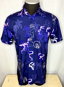 Neebs Gaming Button Shirt Purple Large Tiki Camp Shirt Rare Hard To Find Freeker - Bild 1 von 9
